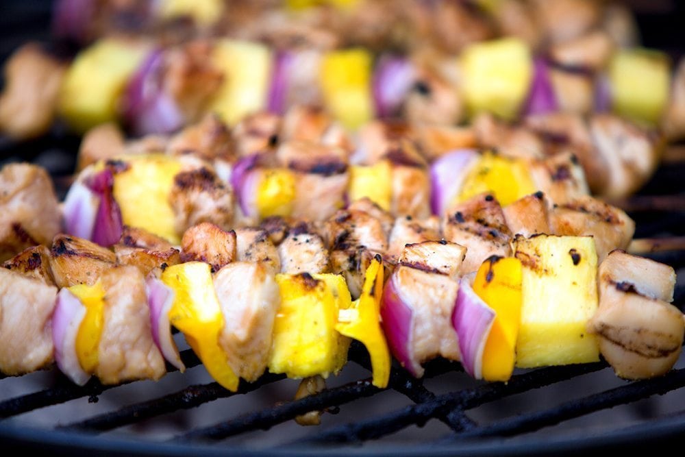 Bacon Wrapped Chicken & Pineapple Kebabs