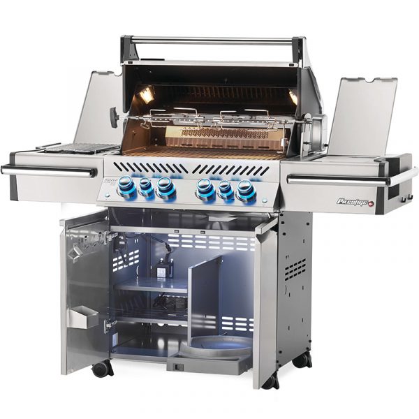 Napoleon Prestige Pro 825 Freestanding Gas Grill With Infrared Rear Burner,  Double Sear Burner And Side Burner